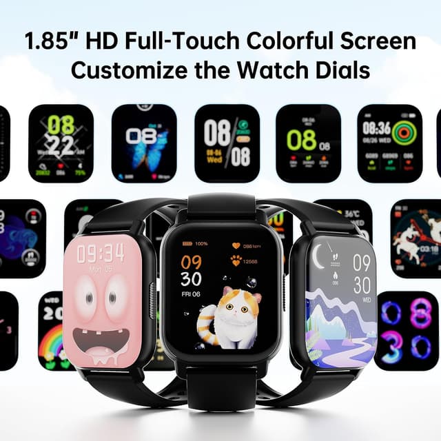 Detalle de Cillso Smart Watch for Men & Women (1.85" HD) with Bluetooth Calls, Heart Rate & Sleep Monitoring, IP68