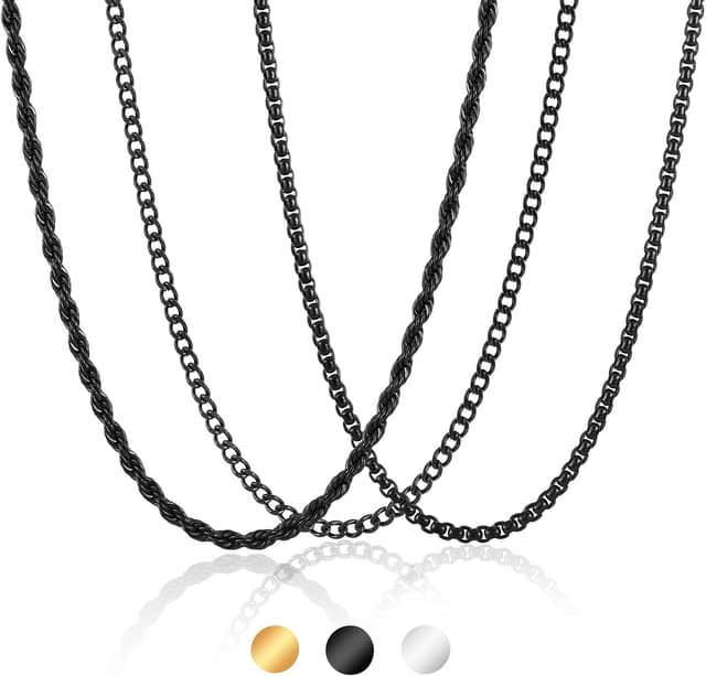 Thumbnail 6 de Esmoly Collana Uomo 3 pezzi 45-60 cm