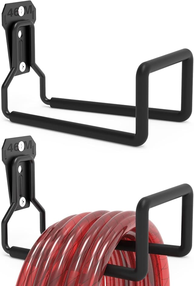 Detalle de AinDen Heavy Duty Metal Hose Reel Hanger (Wall Mounted) – Rustproof Hose Hooks for Garden Storage