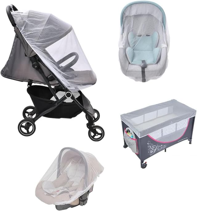 Detalle de Vicloon Zanzariera Passeggino universale in bianco per carrozzina e seggiolino auto