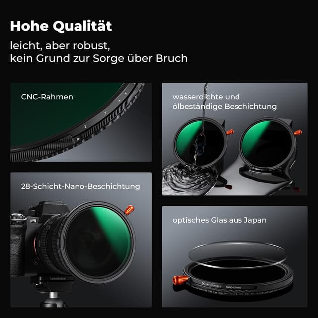 Detalle 2 de K&F CONCEPT 77mm Variabler ND2-32 Filter