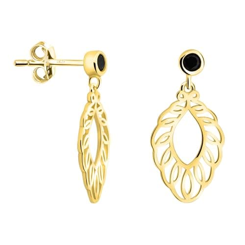 Detalle de Sofia Milani E2909: pendientes colgantes en plata de ley 925 con baño en oro y circonitas