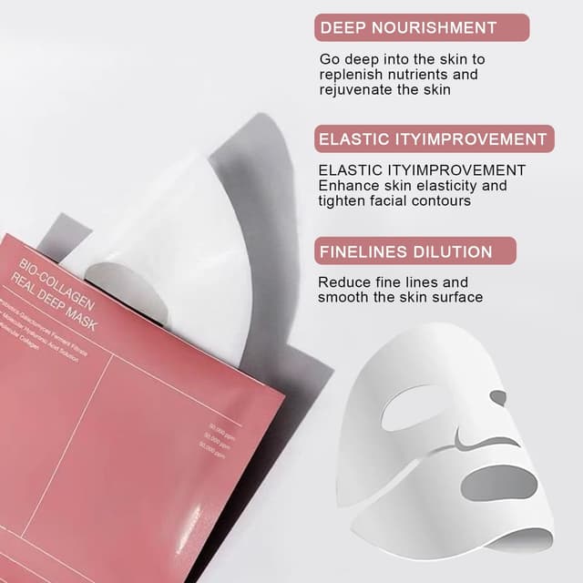 Detalle de Masque Collagène Visage Bio Collagen Face Mask Hydrogel apaisant – soin de nuit hydratant