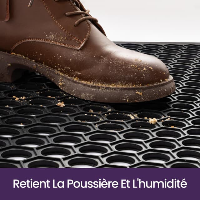 Detalle de DEXI Paillasson extérieur antidérapant 80 x 120 cm avec trous de drainage