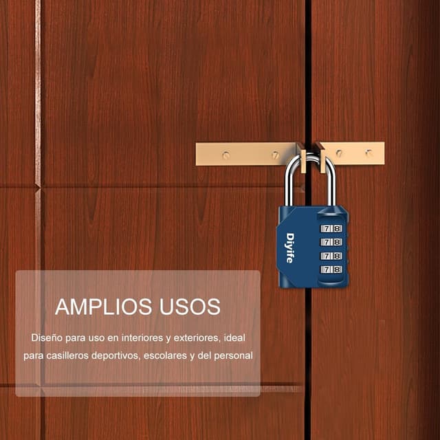 Thumbnail 5 de Diyife Candado de combinación 4 dígitos 99 g
