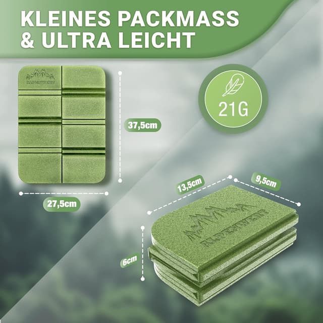 Detalle 2 de Alpenwert Outdoor Sitzkissen Faltbar 2er Set