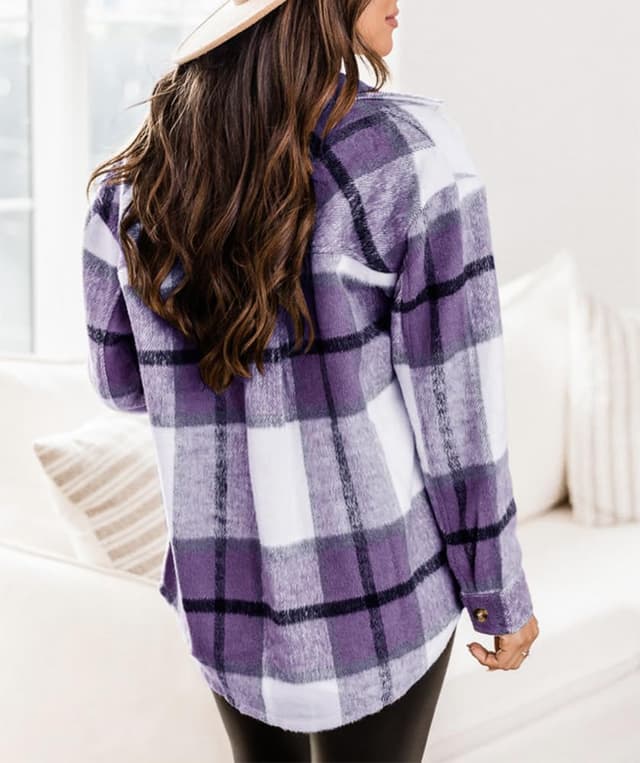Detalle 2 de Beaully Plaid Shacket Jacket 1 Piece