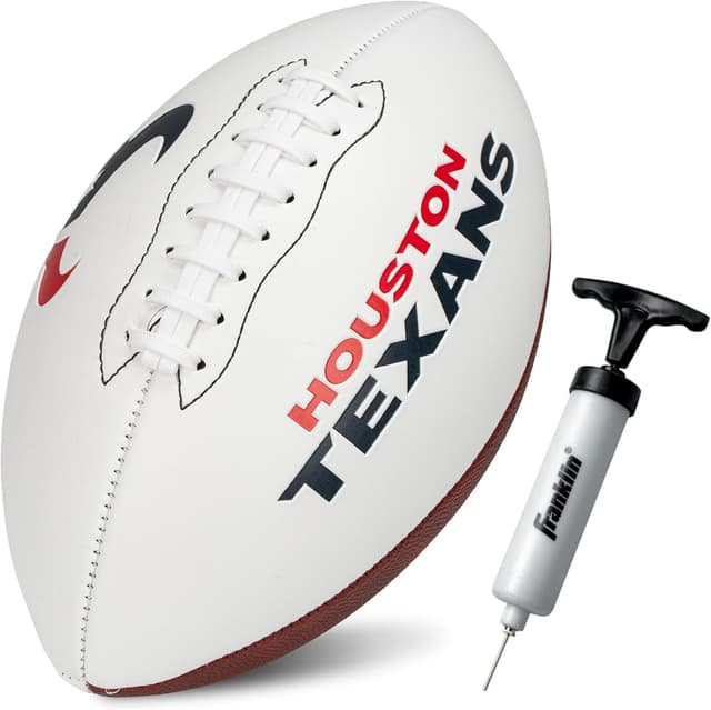 Detalle de Franklin Sports NFL Autograph Football (Official Size, White Panels) for Houston Texans Fans