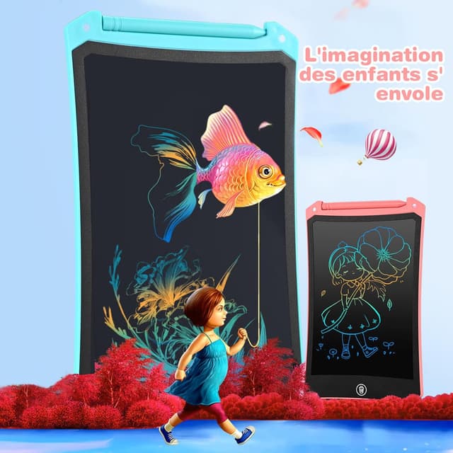 Detalle de RaceGT Tablette dessin enfant LCD 8,5 pouces ardoise magique, lot de 2