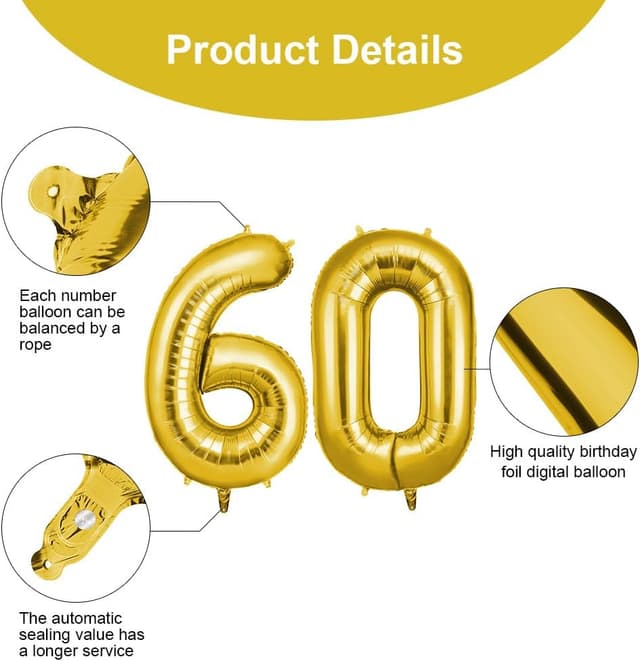 Thumbnail 2 de OFFCUP Zahlen Luftballon 60 101 cm 🎈