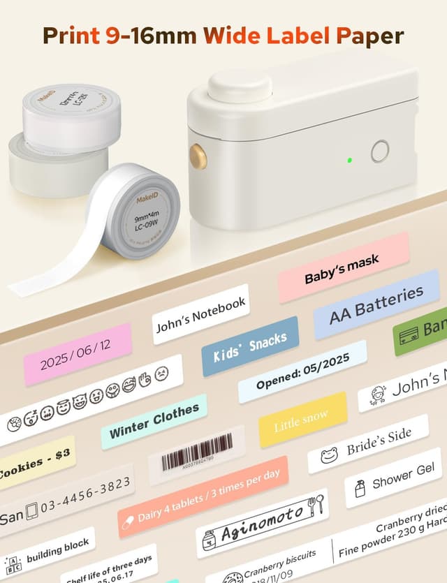 Thumbnail 3 de Makeid L1‑C Mini etichettatrice ricaricabile con Bluetooth