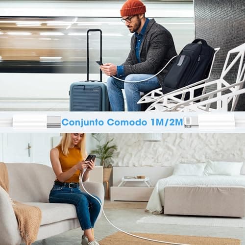 Detalle 2 de BSTOEM Cable USB-C a Lightning (2 unidades 1 m + 2 m) con Power Delivery hasta 27W