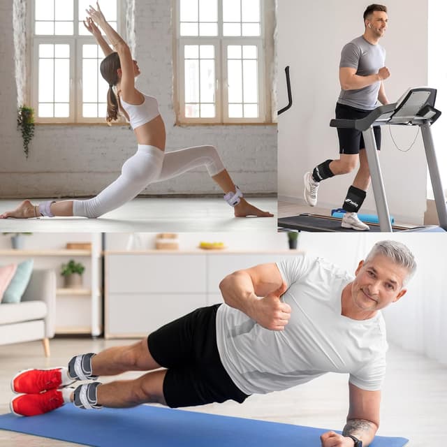 Detalle de Adjustable Ankle Weights (1–12/20 LBS) Pair for Walking, Running, Training & Rehab