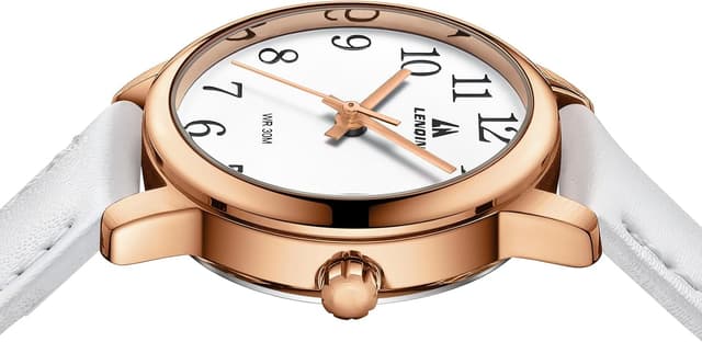 Detalle de LN LENQIN Ladies Analog Quartz Watch with Leather Strap (Waterproof, 3 ATM)