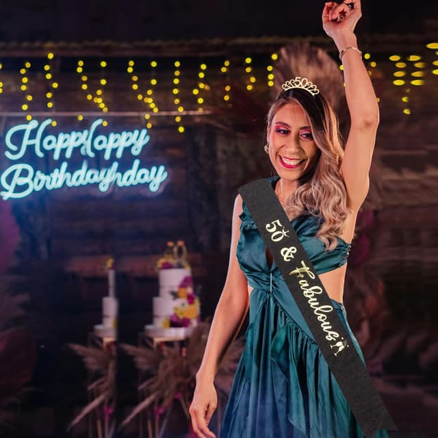 Thumbnail 6 de 50th birthday sash set 160 x 10 cm