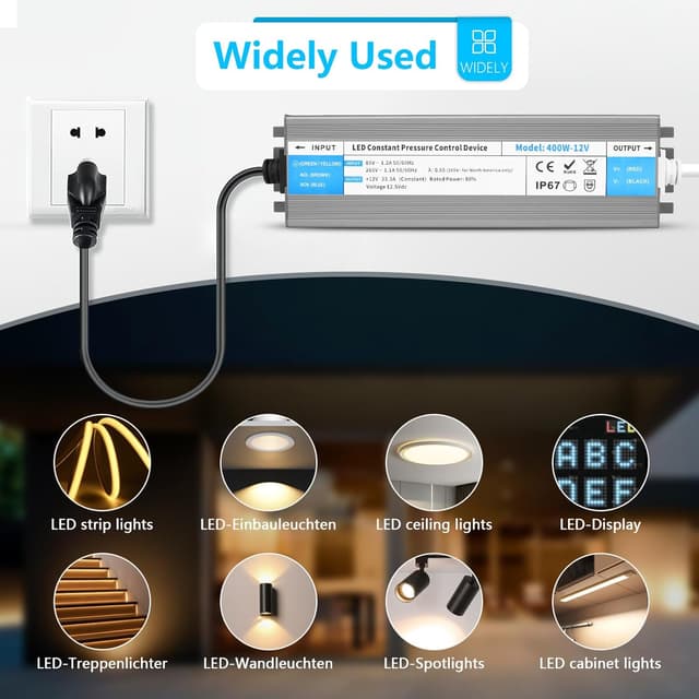 Detalle de SUCIKORIO Alimentatore LED 24V 200W impermeabile IP67 (AC 220V → DC 24V 8,3A)