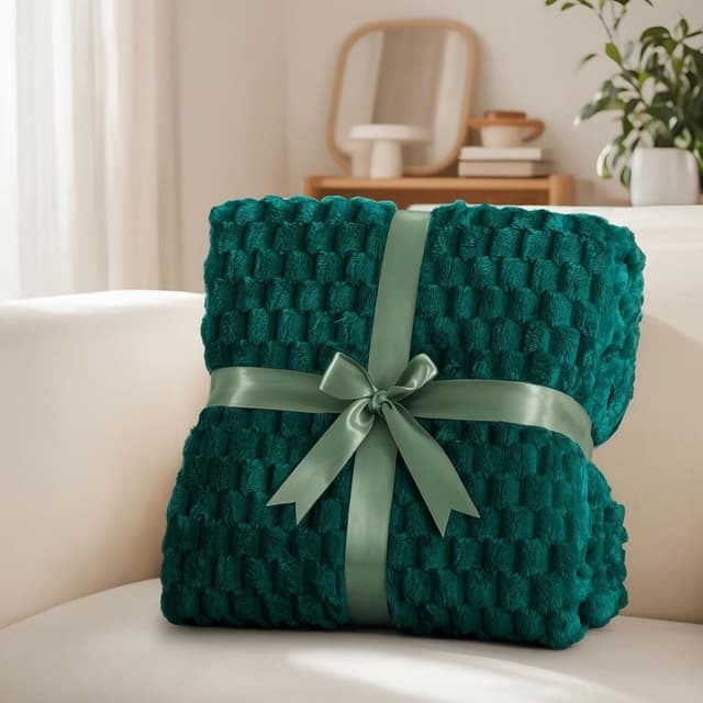 Thumbnail 4 de Aisbo Plaid Polaire 130x150 cm Vert Foncé