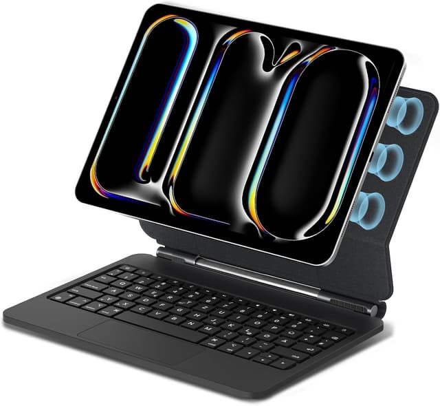 Detalle de IVEOPPE Magic Keyboard für iPad Pro 13" M5 (2025) / M4 (2024) – magnetische Tastaturhülle mit Präzisions-Trackpad, schwarz