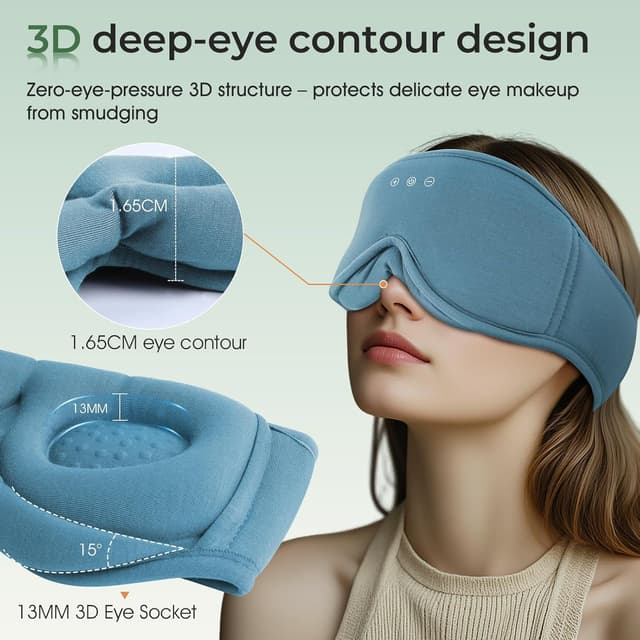 Detalle 2 de MUSICOZY sleep mask headphones 14H playtime