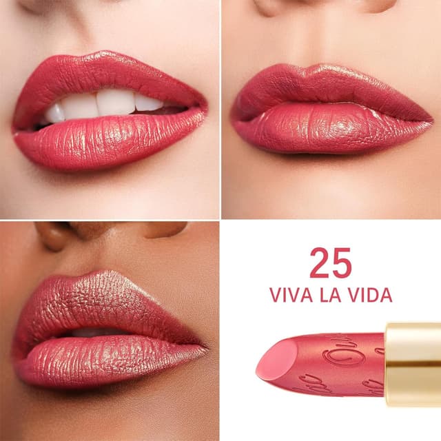 Thumbnail 6 de OULAC Lippenstift Metallic Glanz Finish Fuchsie Glitzer (Viva La Vida) – 3D-Glanz, cremig, vegan