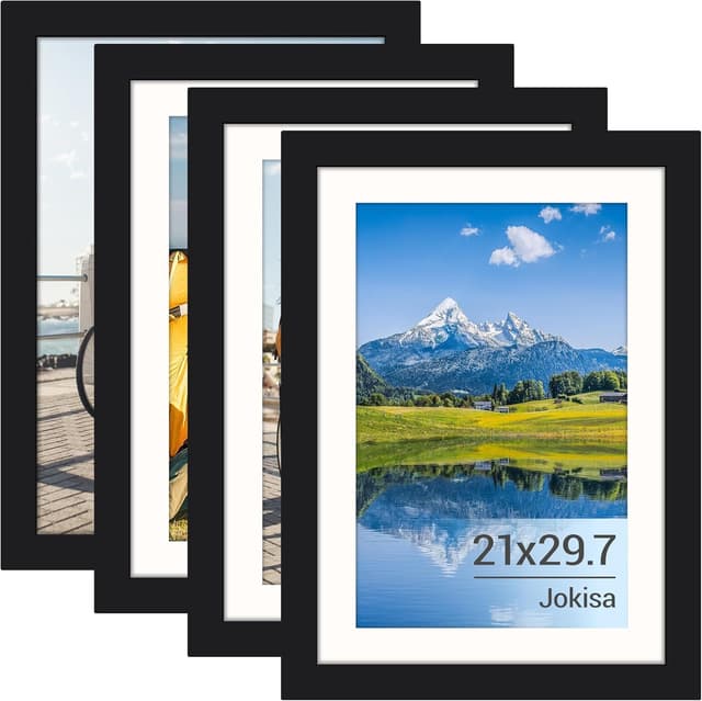 Detalle de Jokisa cornice 4 pezzi A4 21x30 cm nera con plexiglass