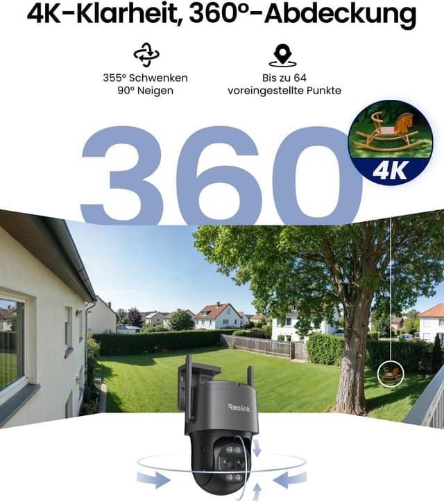 Thumbnail 1 de Reolink 4K 8MP Wi‑Fi 6 PTZ Überwachungskamera 6X Zoom