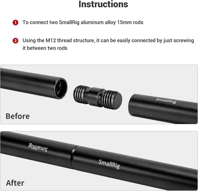 Thumbnail 5 de SMALLRIG M12 Connecteur tige 15 mm 🔩