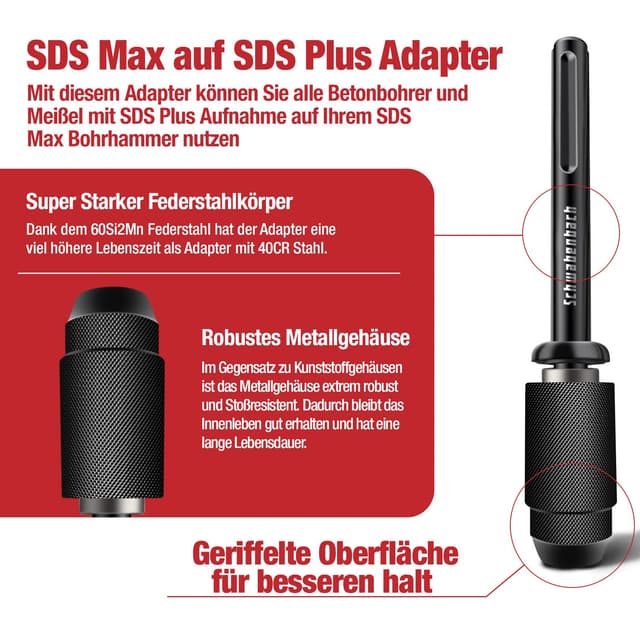 Thumbnail 4 de SCHWABENBACH Adattatore SDS Max su SDS Plus
