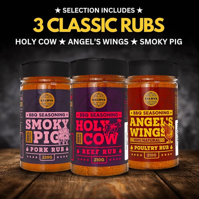 Detalle de Meat Lovers BBQ Rub Geschenkset Packung mit 6 🌶