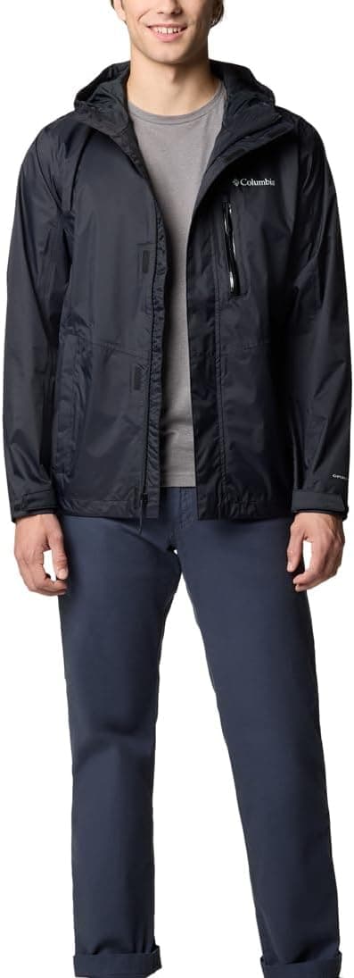 Detalle de Columbia Men’s Pouring Adventure 3 Waterproof Rain Jacket (Black, XXL)