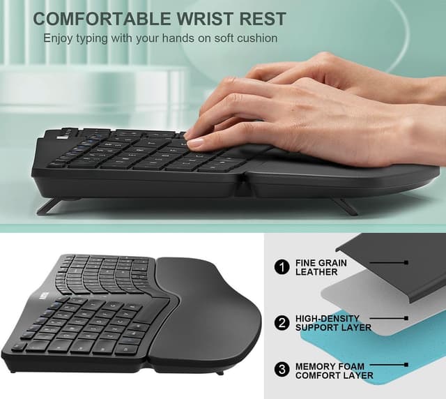 Detalle de Arteck Split Ergonomic Keyboard 2.4G wireless ⌨