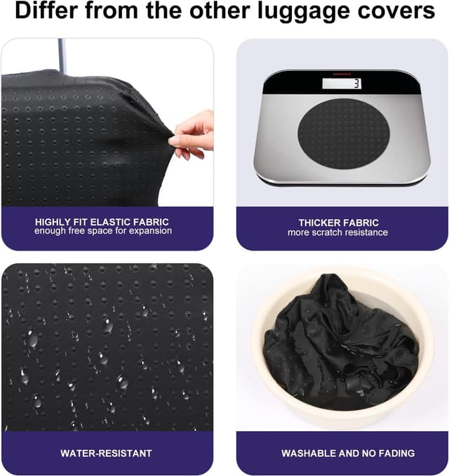 Detalle de 7-Mi Black Suitcase Protective Trolley Case Cover (18–30")