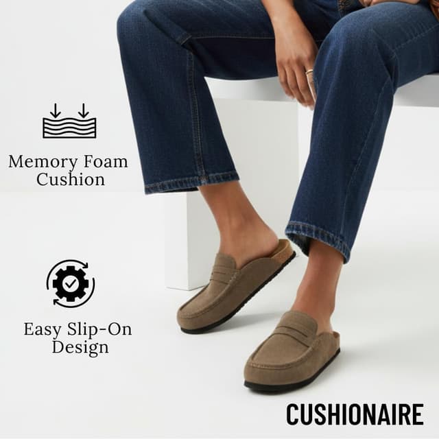Thumbnail 6 de CUSHIONAIRE Fondu Genuine Leather Mule Clogs 2026
