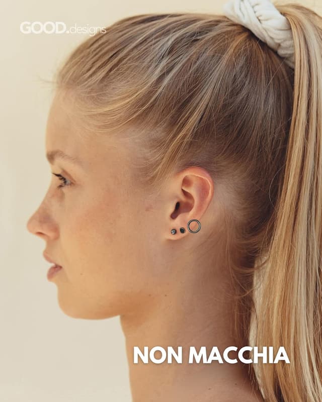 Detalle 2 de Orecchini a cerchio set oro rosa 18K