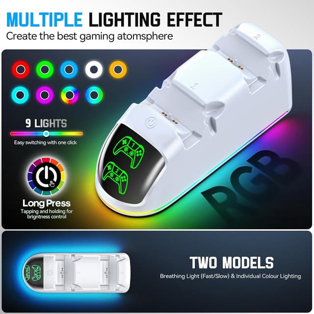 Thumbnail 3 de Rysker RGB Base de Carga PS5 2H Rápido