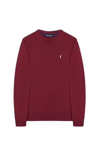 Detalle 2 de Polo Club Polo Club Jersey Básico Burdeos de hombre con cuello redondo y logo bordado