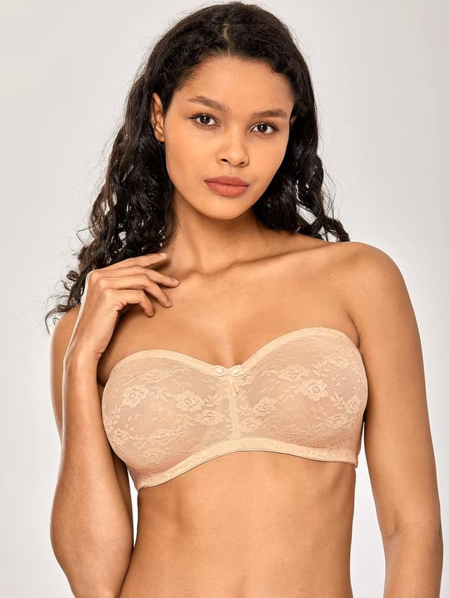Detalle de DOBREVA Femme soutien-gorge sans bretelles grande taille à armatures, bandeau transparent