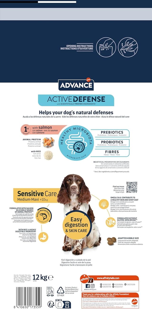 Detalle 2 de Advance Medium Maxi Sensitive Salmón