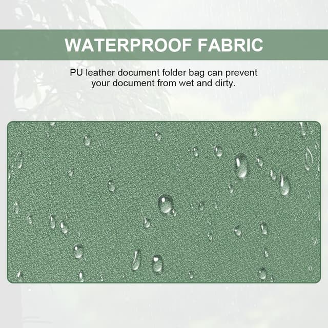 Detalle de OFFCUP porte-documents A4 en cuir PU imperméable – lot de 2 pochettes vertes