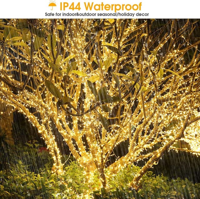 Detalle 2 de Elegear Luces Navidad Exterior 🎄 Guirnaldas 100M Impermeables 8 Modos