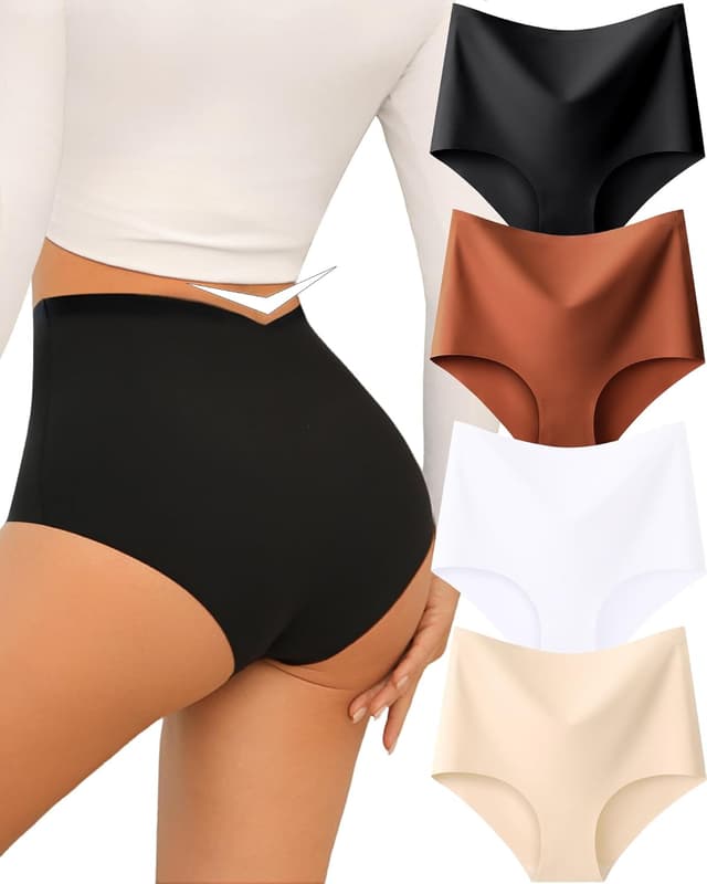 Detalle de Nahtlose High Waist Slips für Damen, 3er-Pack