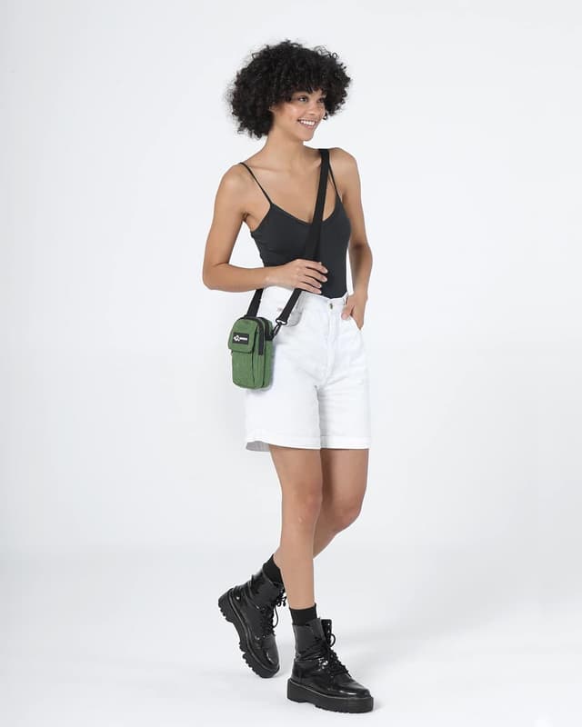 Detalle de Waterfly Small Shoulder Crossbody Bag – mini belt bag / bumbag phone pouch with adjustable strap and carabiner