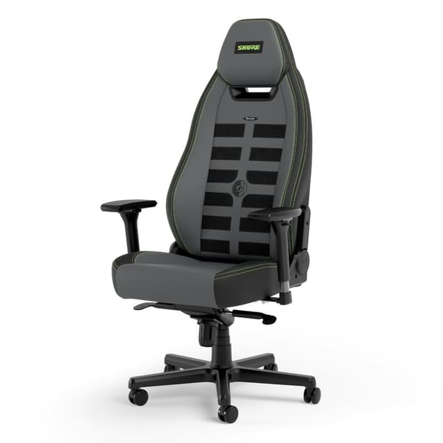 Detalle de Noblechairs LEGEND Shure Edition — silla gaming gris/negra