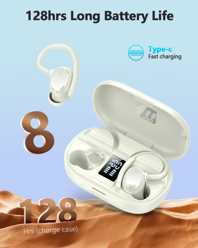 Detalle de Lekaby Bluetooth Sport-Kopfhörer „2026“ In-Ear mit Bluetooth 5.3, HD-Mikro, IP7 und Ohrhaken