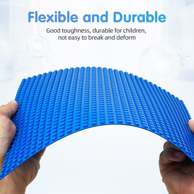 Detalle de HOTUT Classic Baseplates 12-Pack 32x32 Stud Square Building Base (10x10 inch) – Grey/Green/Blue