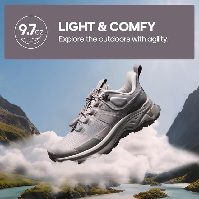 Detalle 2 de NORTIV 8 Chaussures de randonnée légères pour femme – modèle 8, confort respirant et semelle adhérente