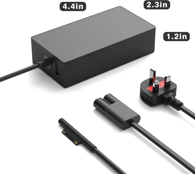 Detalle 2 de SKOTSLYE 65W Laptop Charger for Microsoft Surface (with USB 2.0 5V/1A) – compatible Surface Pro, Surface Laptop, Surface Go, Surface Book
