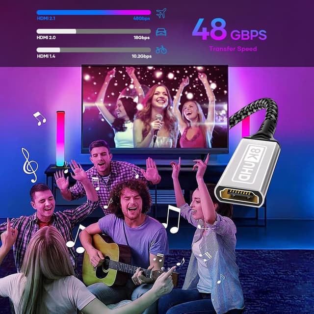 Detalle de Sewowibo HDMI Extender 1M cable 48Gbps