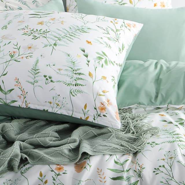 Thumbnail 3 de Aisbo Bettwäsche 135x200 4teilig Blumen Grün