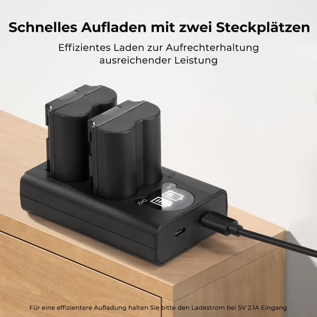 Thumbnail 6 de K&F CONCEPT NP-W235 Akku-Ladegerät-Set (Dual Slot) für Fujifilm NP-W235 – 2× 2200 mAh, mit USB-Ladegerät